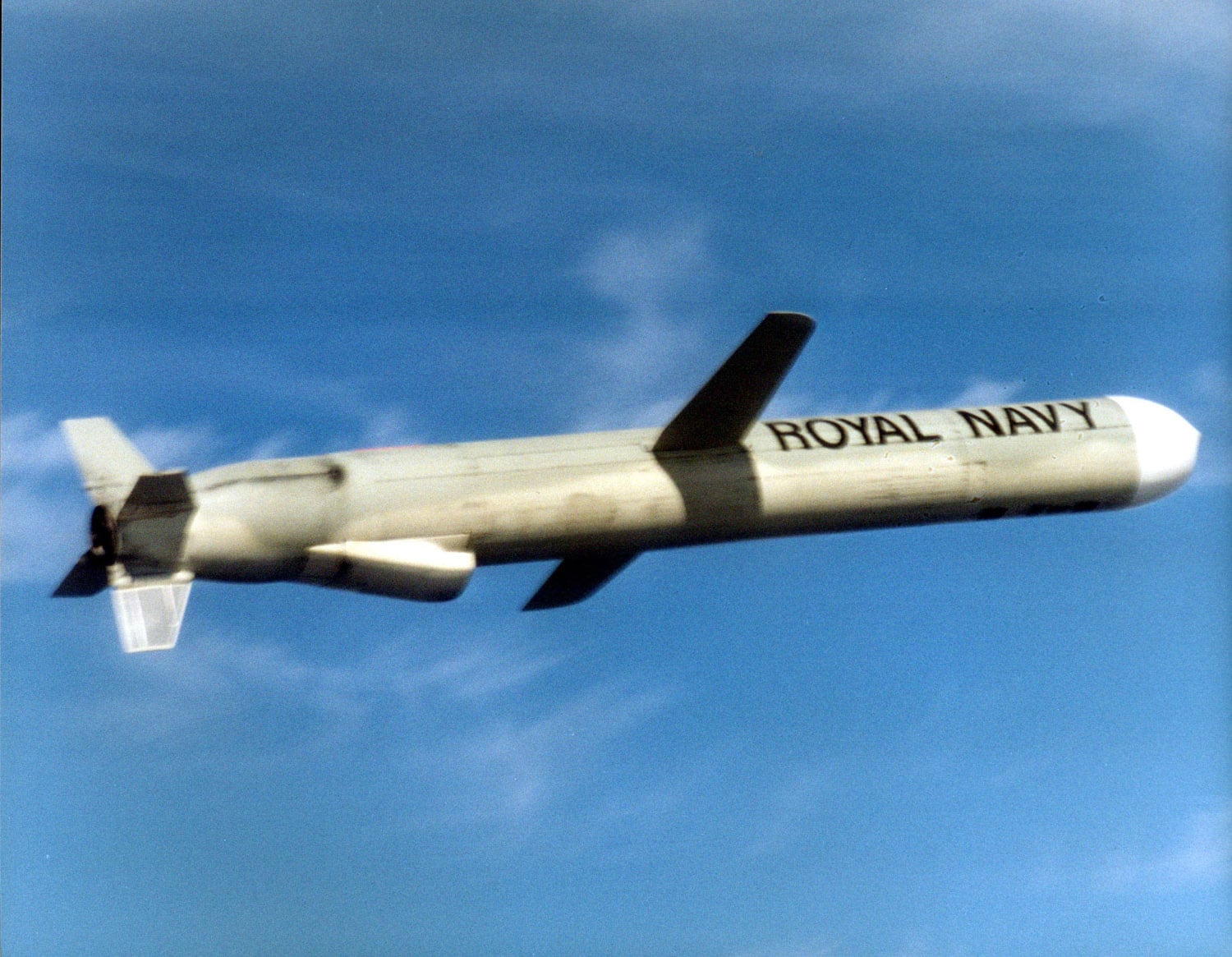 Tomahawk missile in flight.